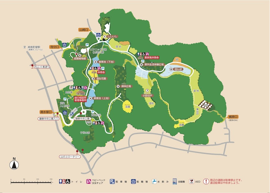 鎌倉の公園 公園へ行こう 鎌倉中央公園 園内マップ