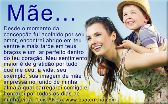 Cartas para o Dia das Mães  Mensagem de Filha(o) para Mãe