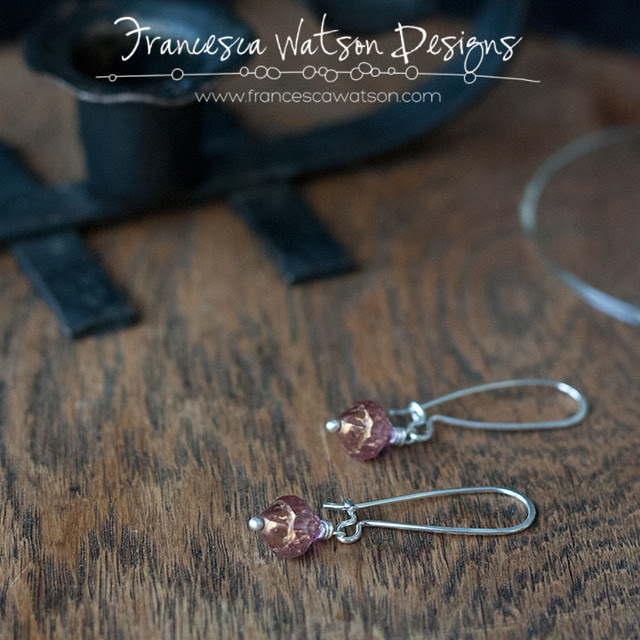 Lavender Cathedral Cut Earrings