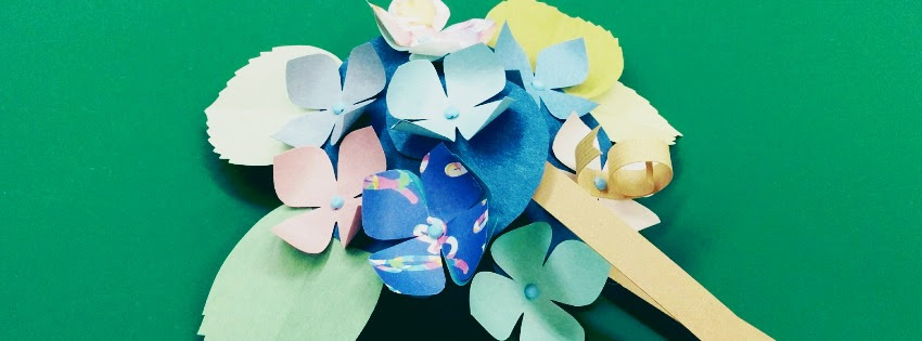 季節の花工作 あじさい 紙で作ろう