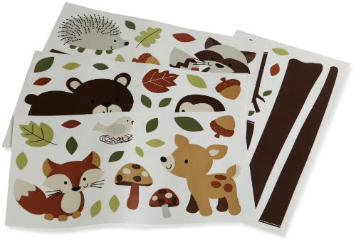 Carter's Forest Friends Wall Decals, Tan/Choc