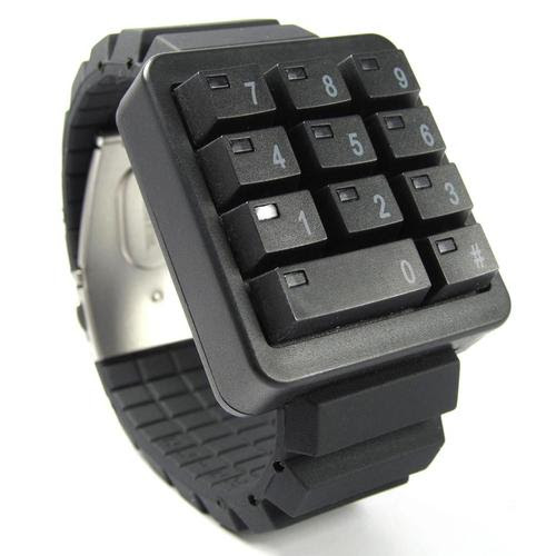 Click Keypad Hidden Time LED Watch