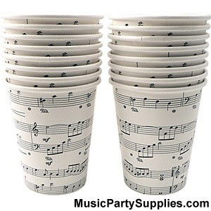 MUSIC GIFTS: Notes: Sheet Music Cups, Drinking Cups with Music 