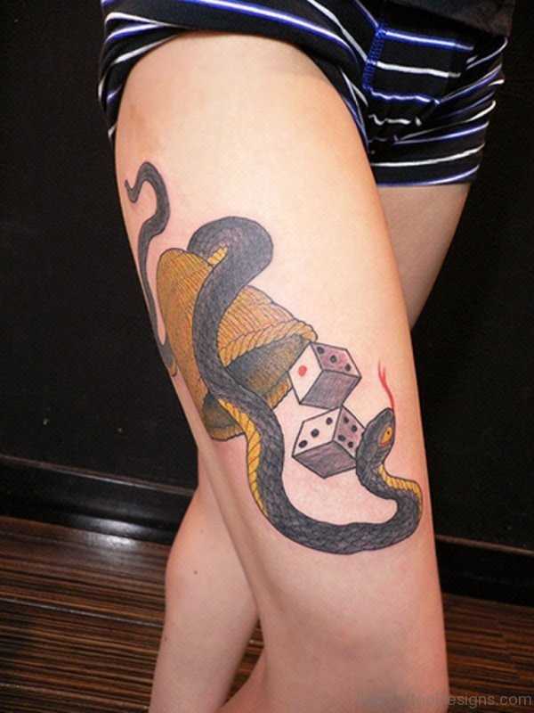 37 Dazzling Snake Tattoos On Thigh