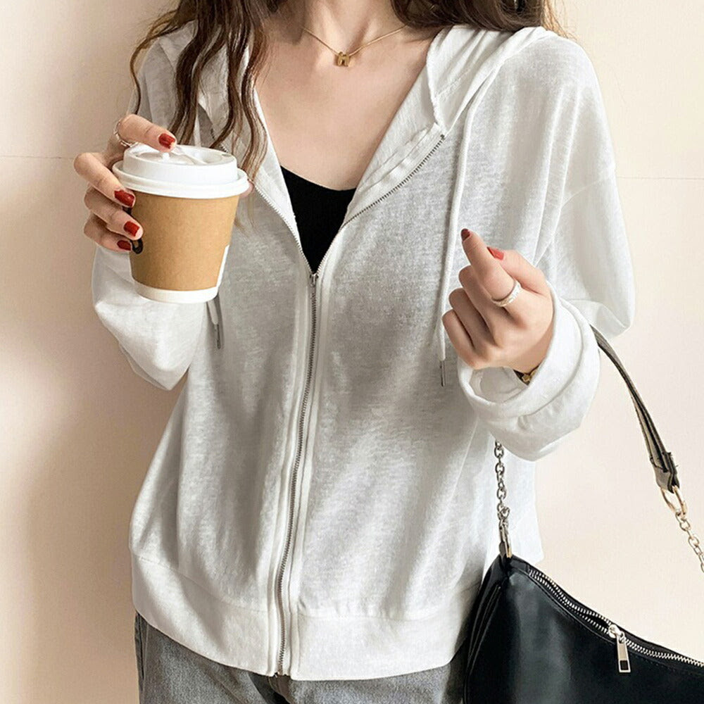 パーカー レディース 春夏 秋冬 薄手 ショート丈 長袖 ルームウェア アウター Uvカット 冷感 ジップアップ ゆったり 大きいサイズ お サステナブルなecサイト サステナモール