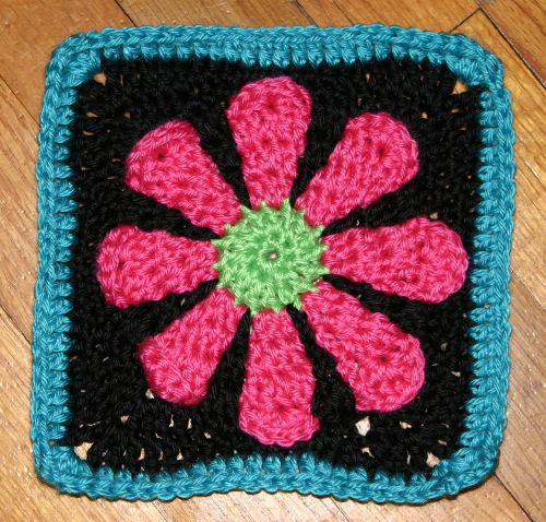 first daisy crochet square
