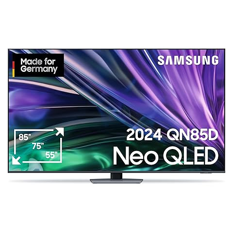 Samsung Neo QLED 4K QN85D Fernseher 55 Zoll, Samsung TV mit Neural Quantum 4K AI Gen2 Prozessor, Quantum-Matrix-Technologie, AI 4K Upscaling, Smart TV, KI TV, GQ55QN85DBTXZG, Deutsches Modell [2024]