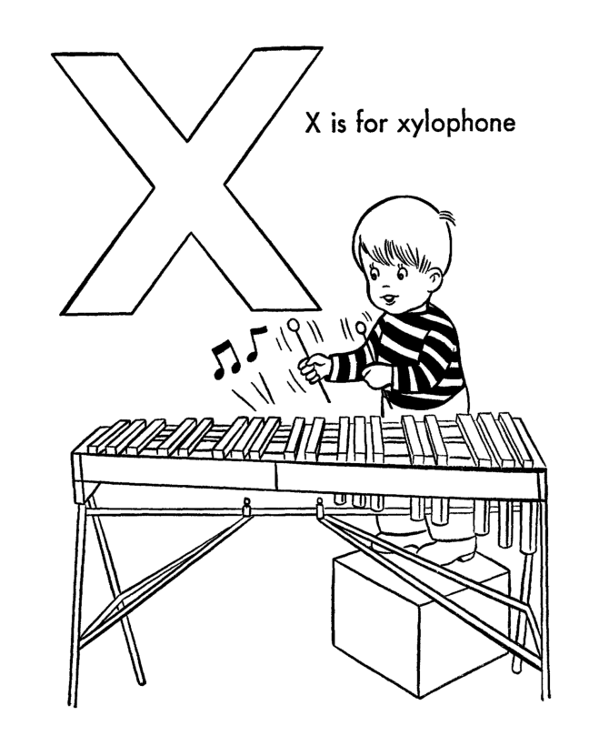 Letter x coloring pages to download and print for free