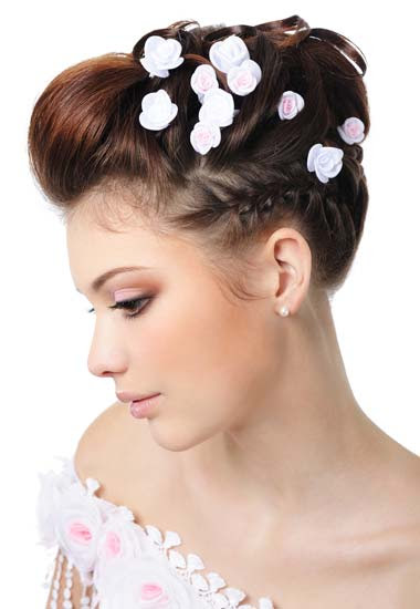 fishtail braid updo. A raided hairstyle is