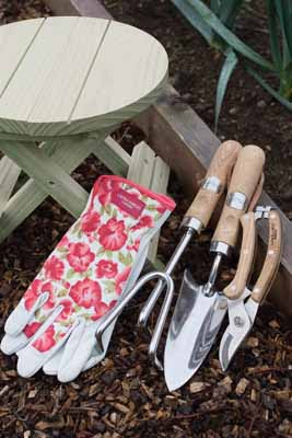 Laura Ashley Garden TLA3A097067 Laura Ashley A Moments Peace Garden Tool Set with Stool