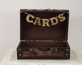 Rustic Wedding Card Box - Vintage style trunk - travel and rustic style