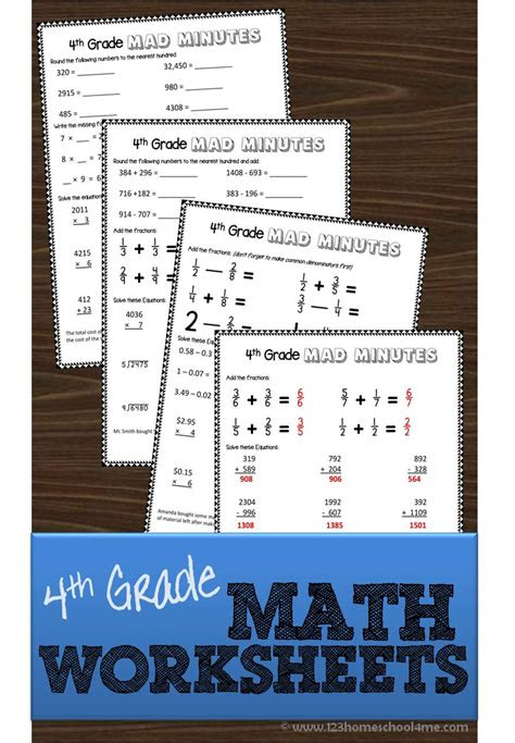 If you're seeing this message, it means we're having trouble loading external resources on our website. 4th grade math worksheets