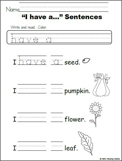  free kindergarten sentence writing worksheets henry ellis