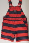 Infant Boy 18M 18 Months OshKosh B'Gosh Red & Blue Stripe Overall Shorts