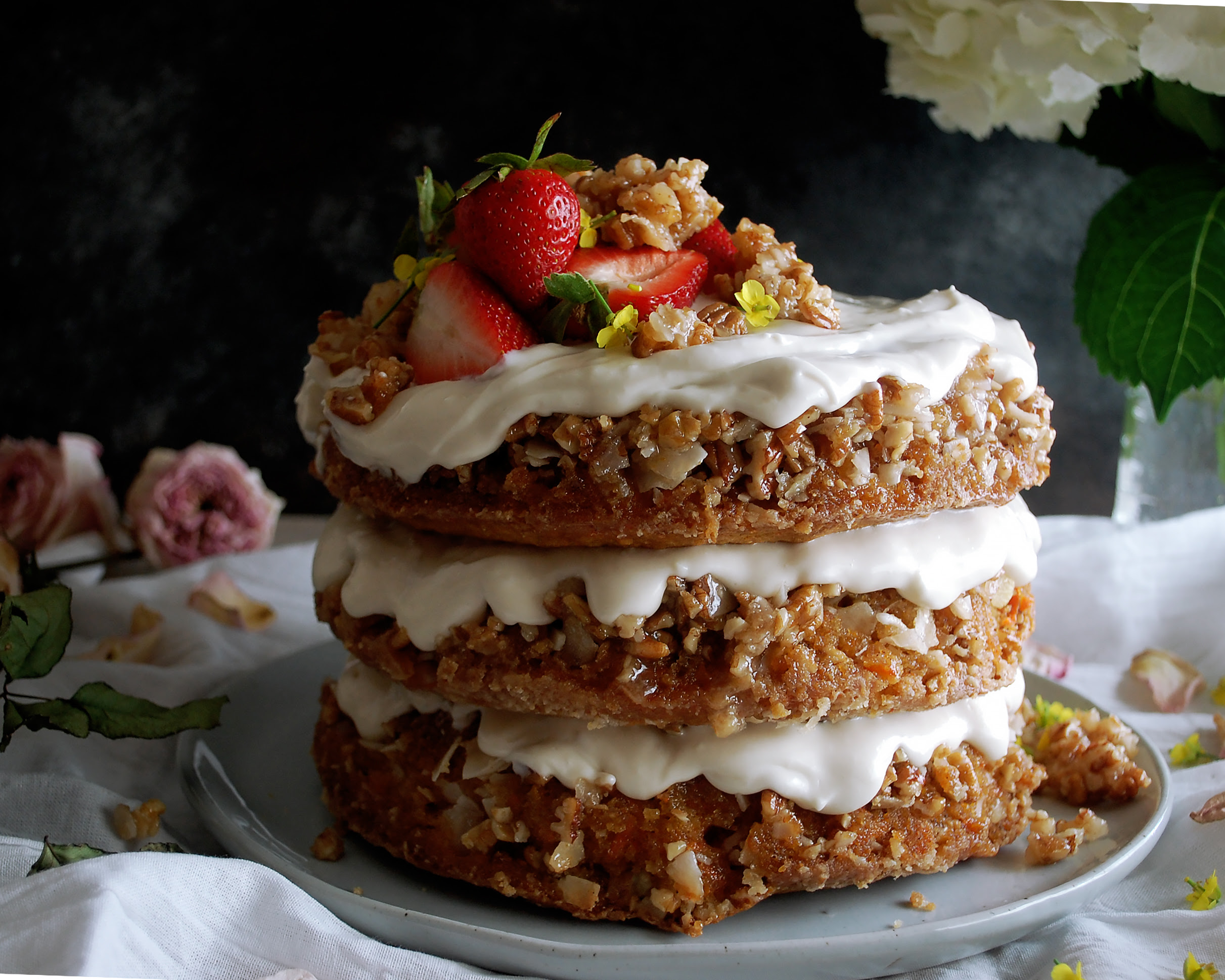 Coconut Praline Carrot Cake with Cream Cheese Frosting - The Original Dish