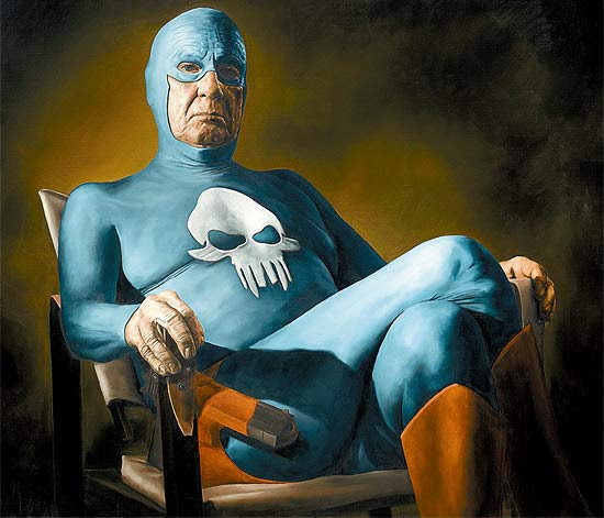 Pintura de Andreas Englund em que seu personagem é retratado como um homem idoso