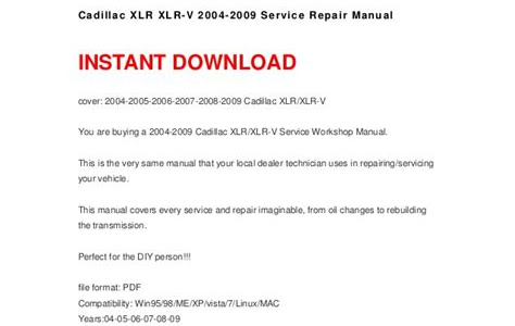 Pdf Download 2009 xlr v service and repair manual Kobo PDF