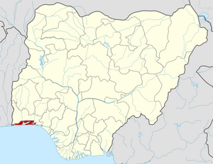 English: Map locator of Nigeria.