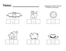 Three Letter CVC Words Worksheet for Kindergarten - 1st Grade ...