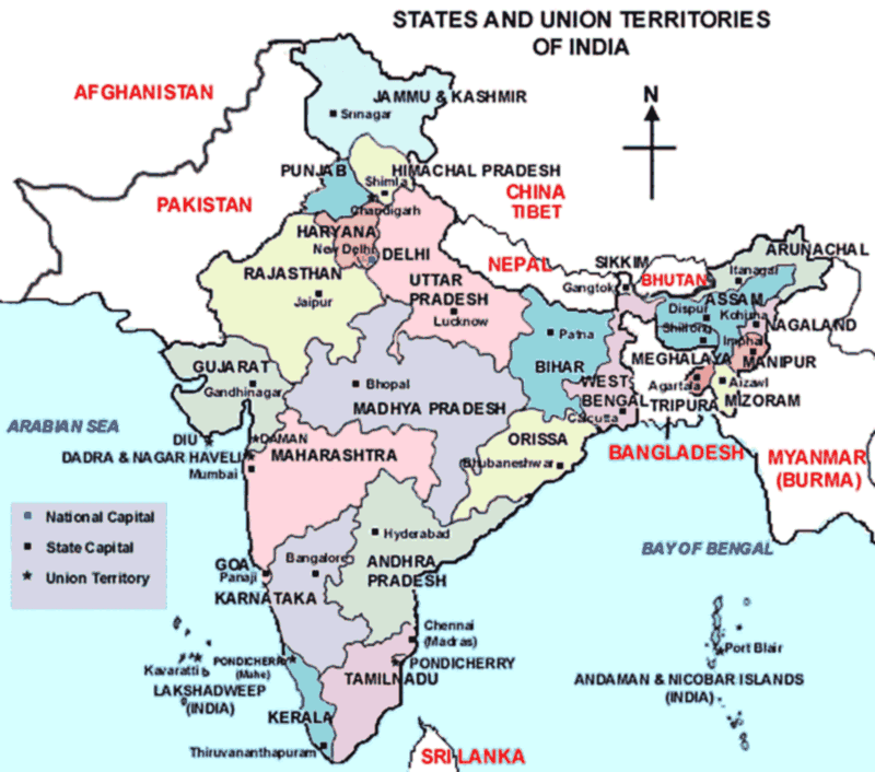 India Map States Districts