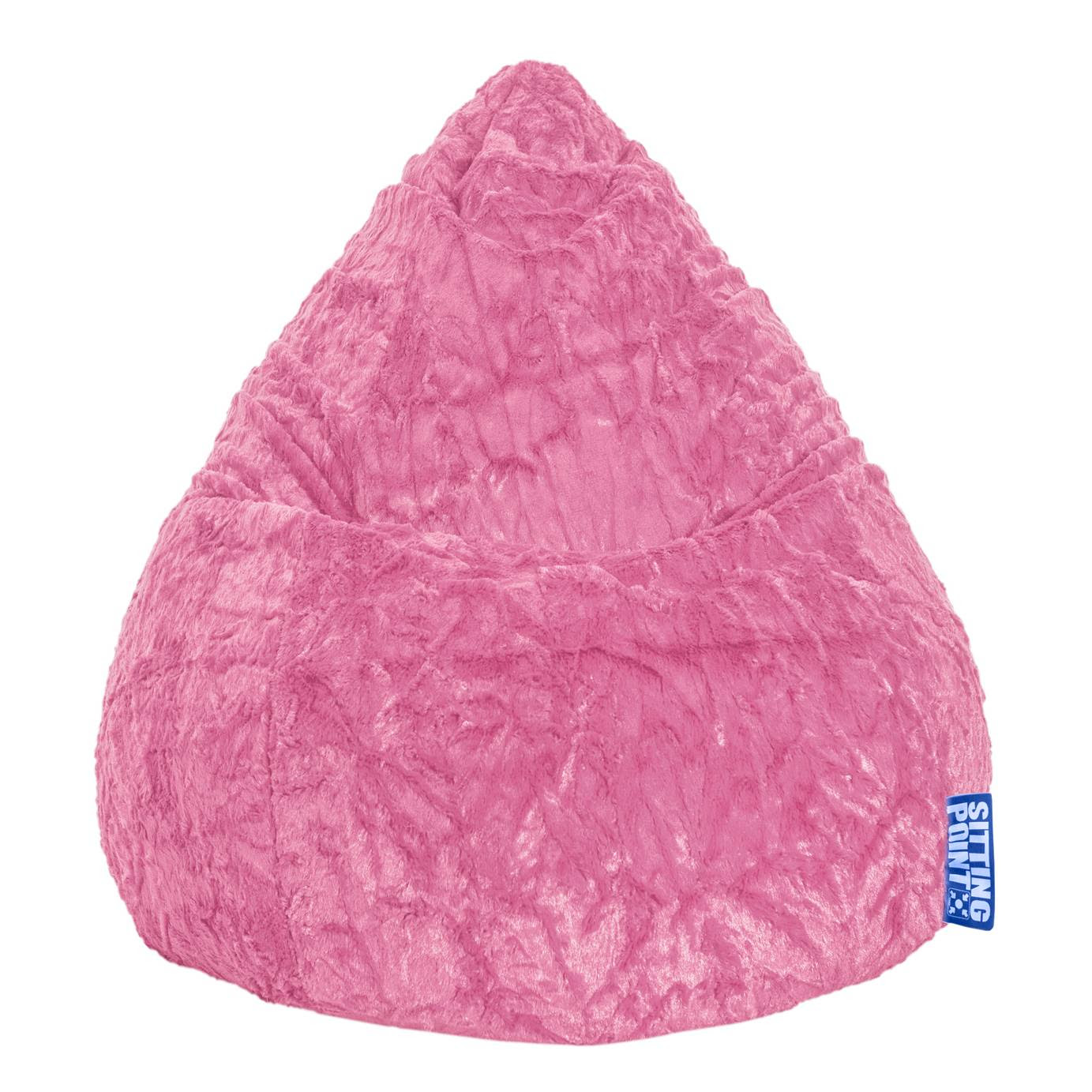 SITTING POINT  Sitzsack Fluffy L  Webplüsch  Rosé, SITTING POINT