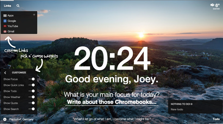 Momentum New Tab Add-On Adds New Features, Widgets