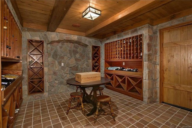 A view of the wine cellar.