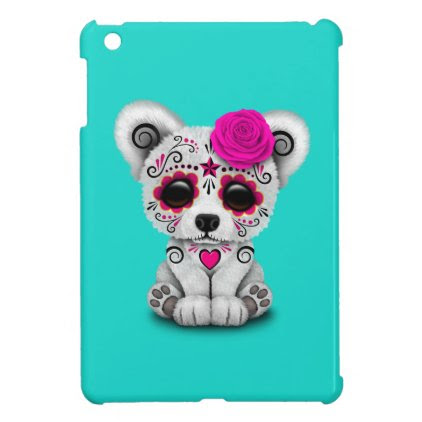 Pink Day of the Dead Baby Polar Bear Case For The iPad Mini
