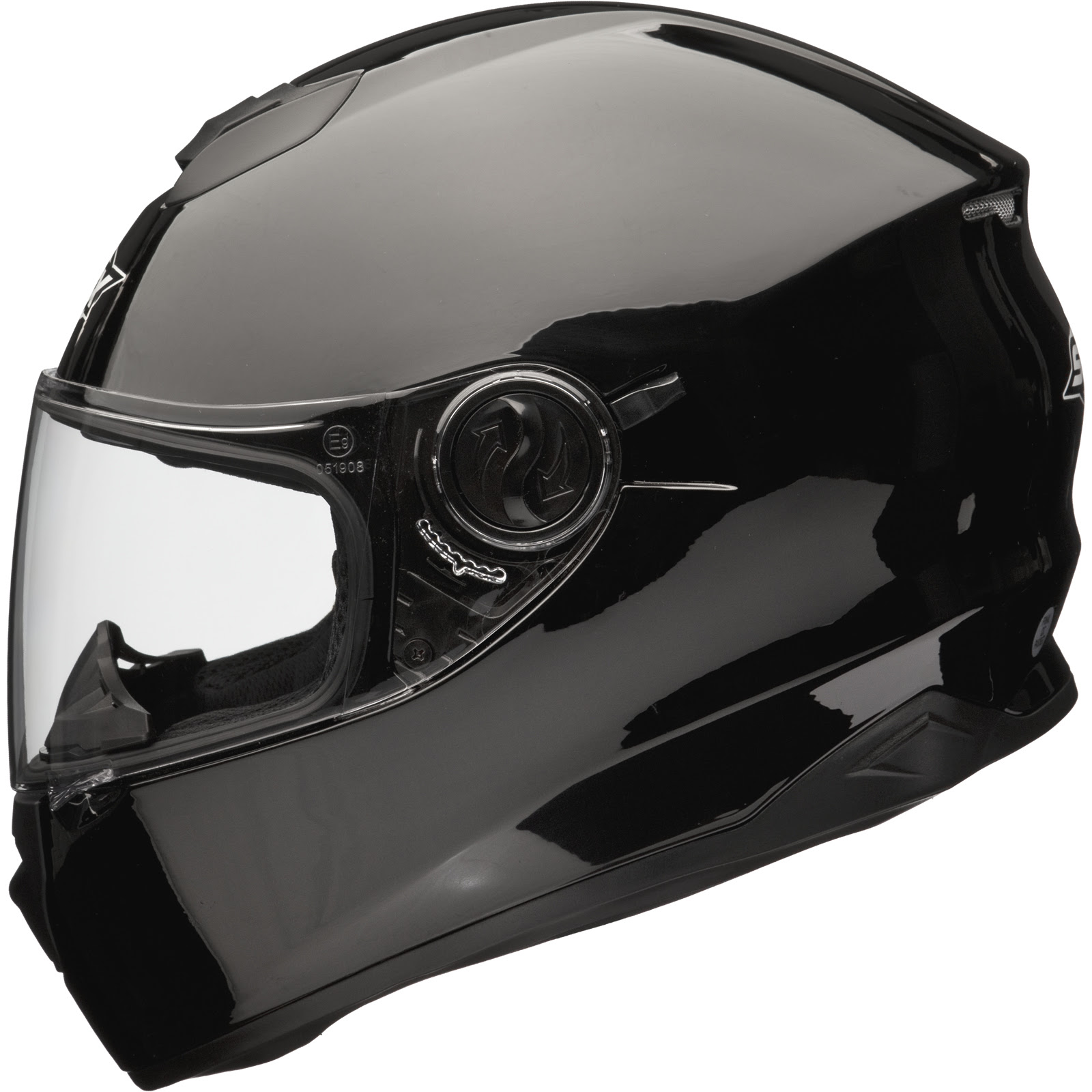 Shox Assault Solid Black Motorcycle Helmet Motorbike Full Face Inner