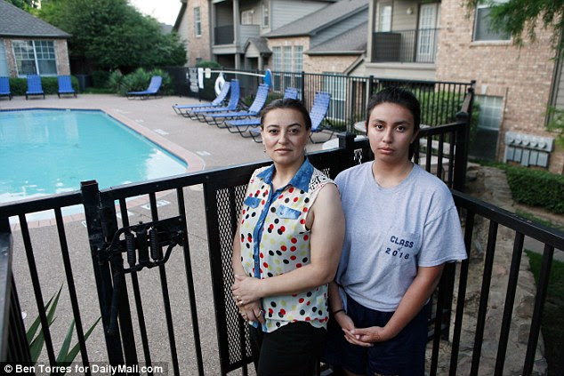 Witnesses: Patricia Vigil, 48, and her daughter Vanessa, who saw the aftermath of the suicide which Eric Casebolt was called to before he went to the pool party. They told Daily Mail Online the officer looked 'pained and afflicted' as he stood beside the dead man's body. Just over an hour later he attended the pool party.