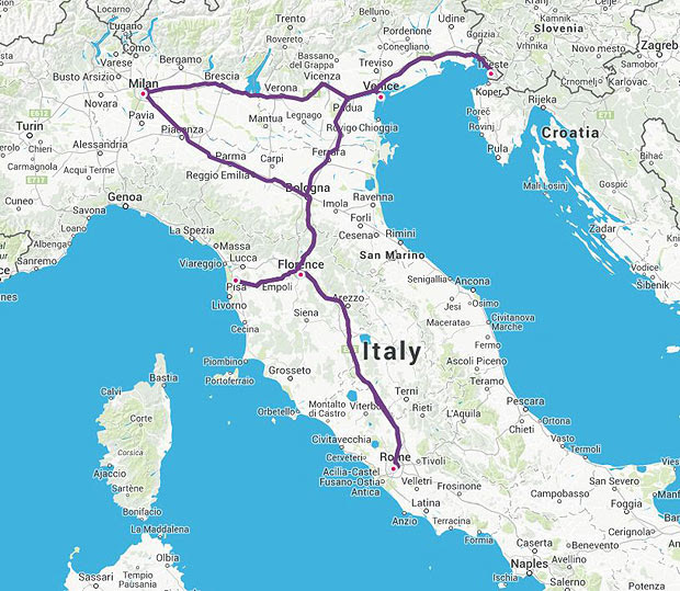 karta italije toscana Trenitalia za početnike – vlakom po Italiji | Tripologia karta italije toscana