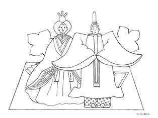 ひな祭りの塗り絵 大人の塗り絵ー無料新着ぬりえ