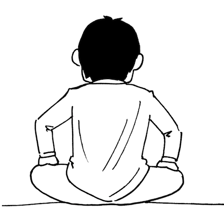 あぐらで座っている男性の後ろ姿 無料イラスト配布サイトマンガトップ