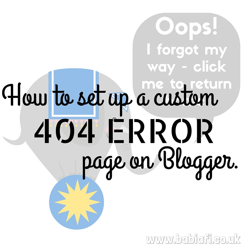 How to set up a custom 404 Error page on Blogger