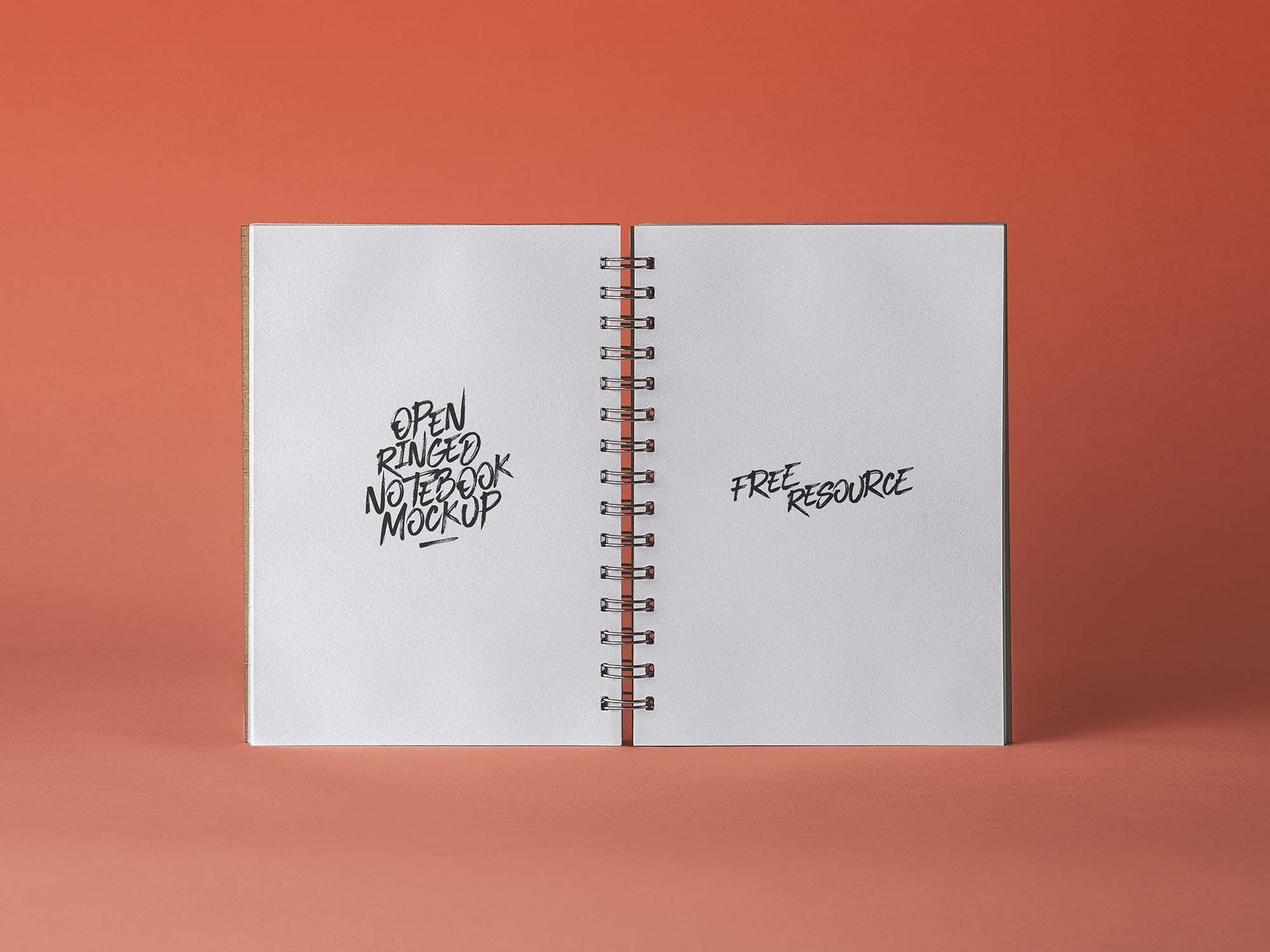 Download Free Open Ringed Sketchbook Mockup Psd