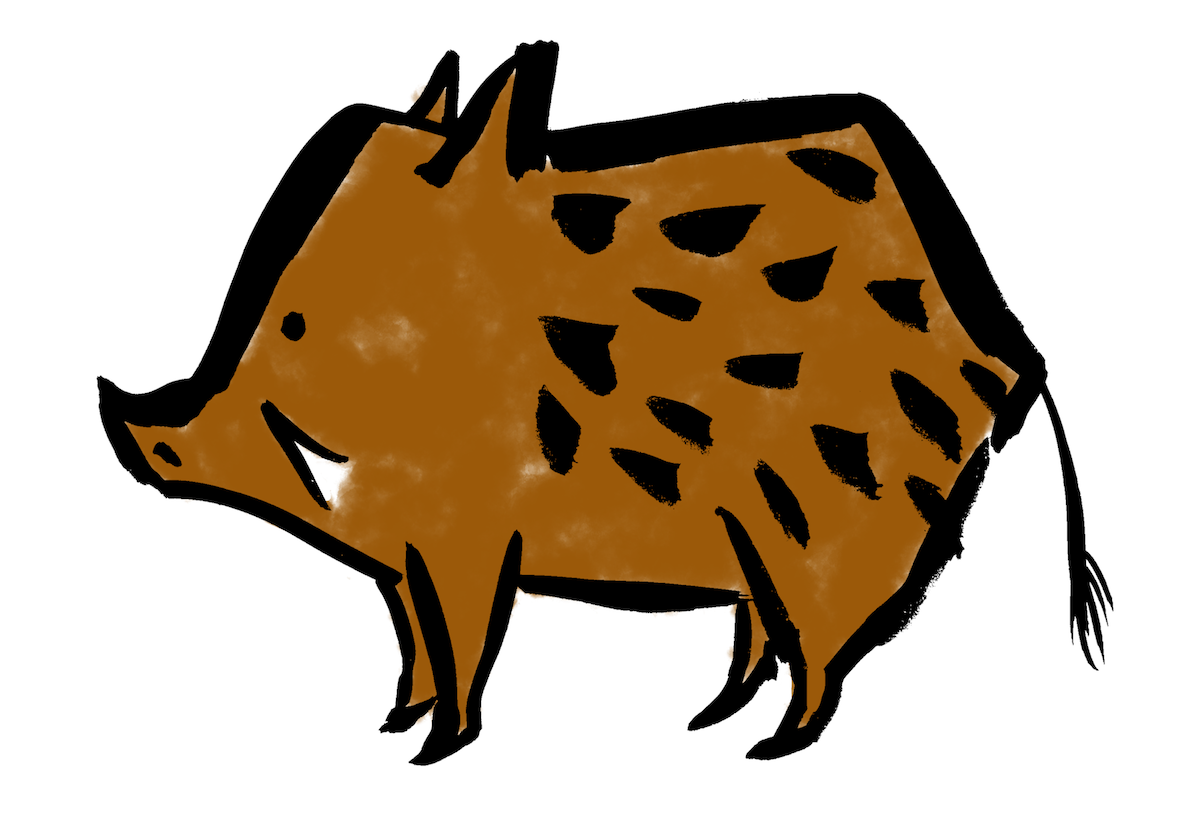 19年亥年 イノシシ墨絵イラスト 無料年賀状素材 無料イラスト配布サイトマンガトップ