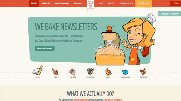 MailBakery cartoon characters