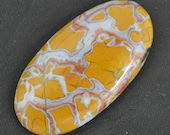 Yellow Stone Canyon jasper cabochon.  Long oval  hand cut.   21 x 40 "eggsplosion" - Untwistedsister