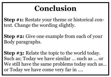 how to write a conclusion for a history essay