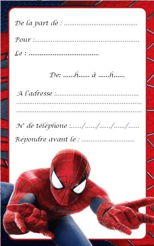 Cartes Invitation Spiderman