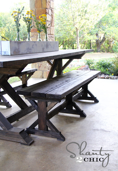 Ana White | Build a Fancy X Farmhouse Bench | Free and Easy DIY ...