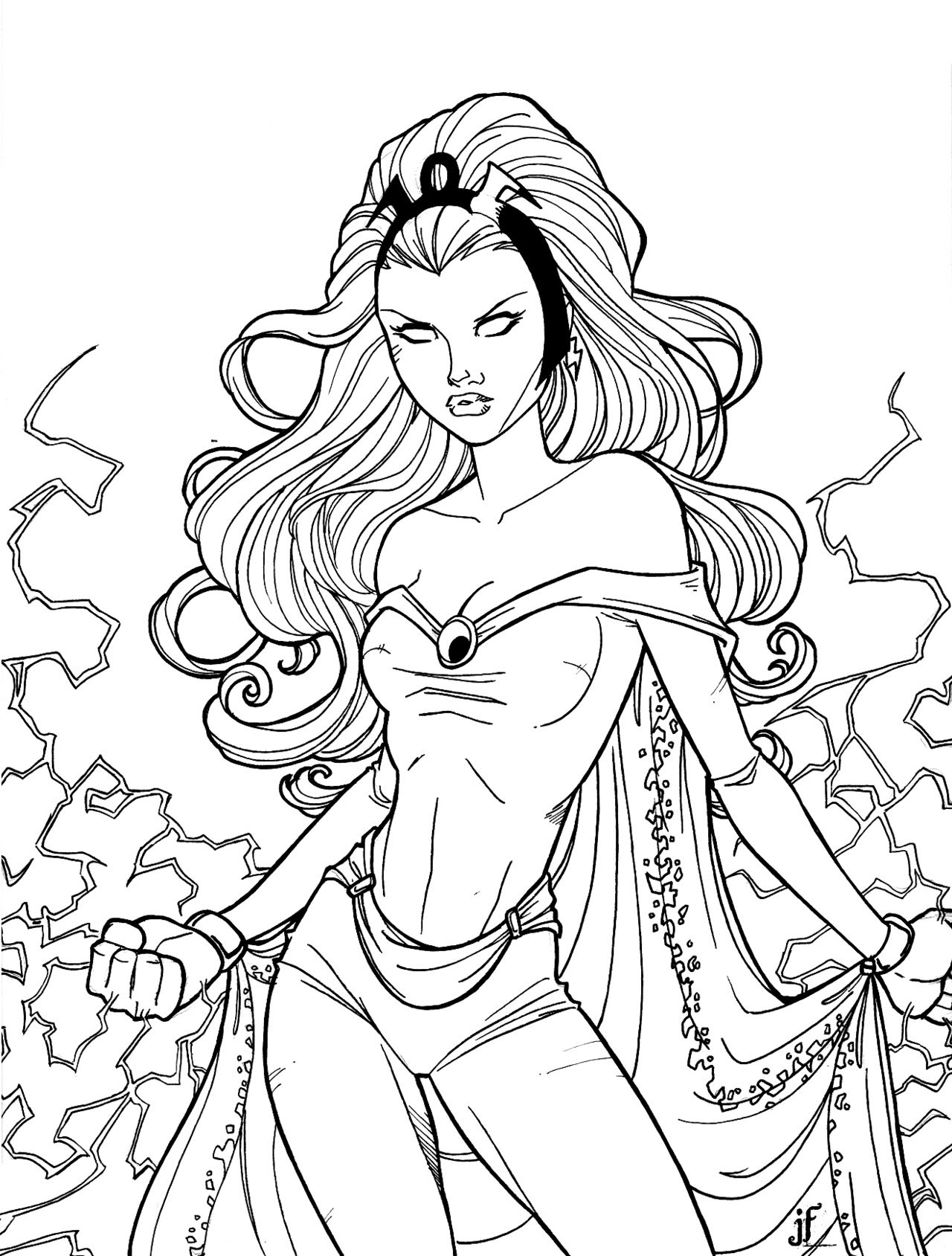 storm superhero coloring pages download and print for free