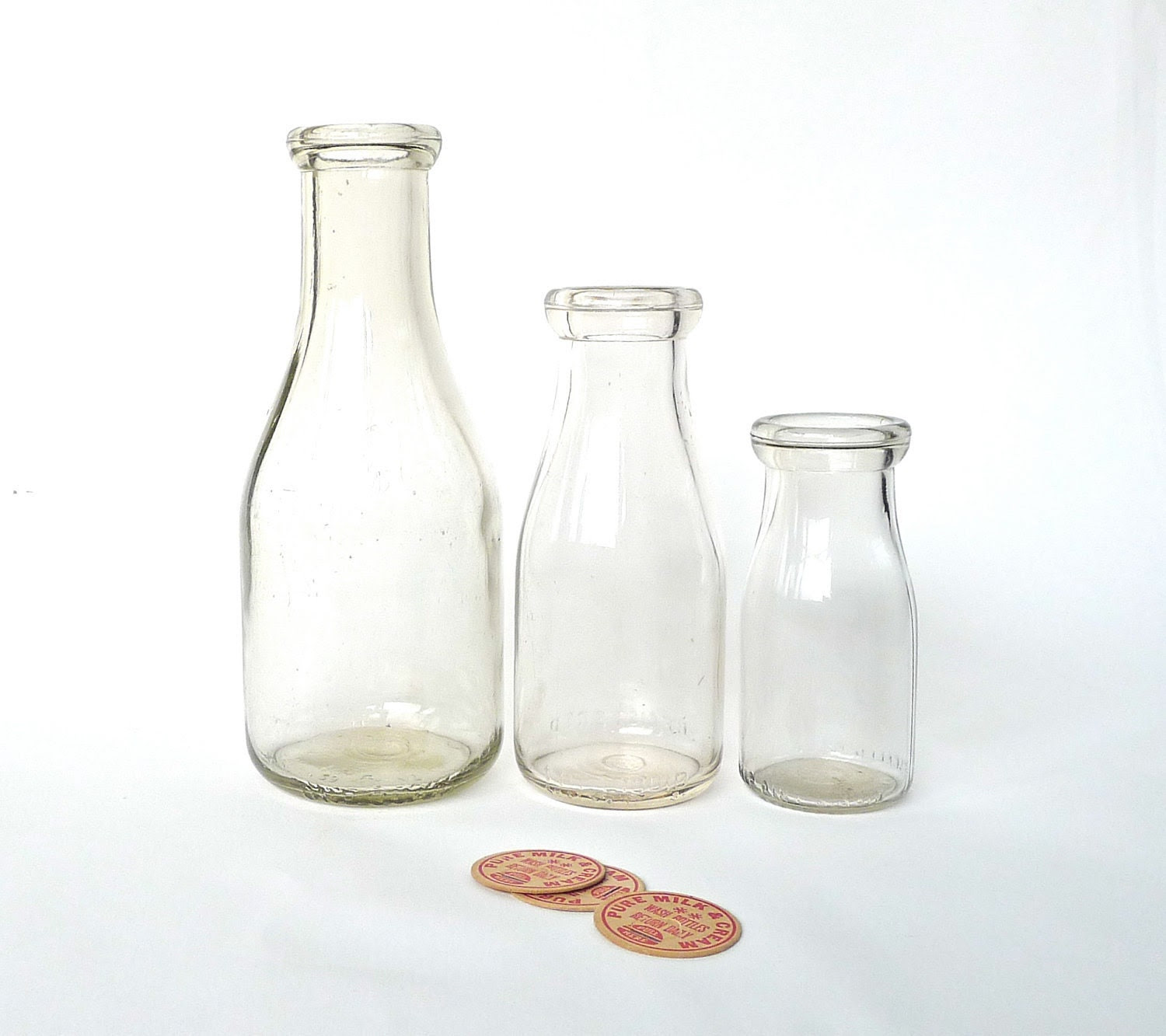 vintage milk bottle Milk Bottles on Vintage Dairy Etsy by and marybethhale Caps