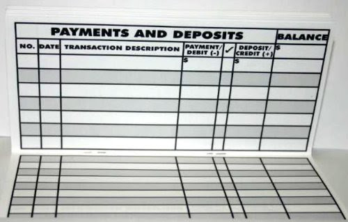 5 Pk Check Book Size Low Vision Checkbook Register