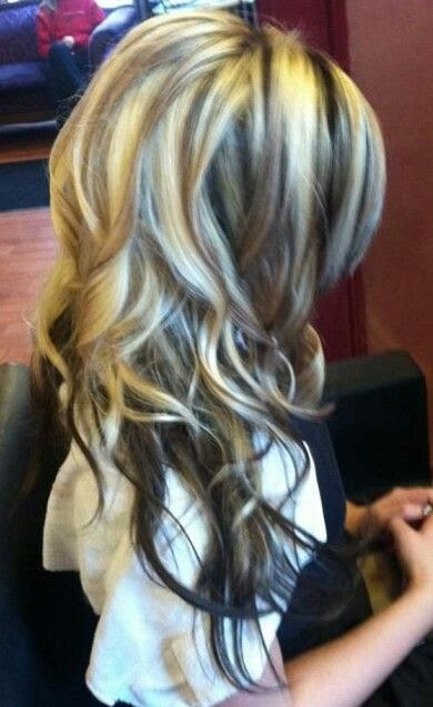 Brown hair with blonde highlights! Want this!