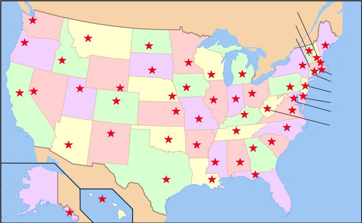 USA states map
