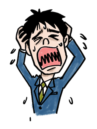 どうしようと頭を抱えて叫ぶ悩む男性イラスト 無料イラスト配布サイトマンガトップ