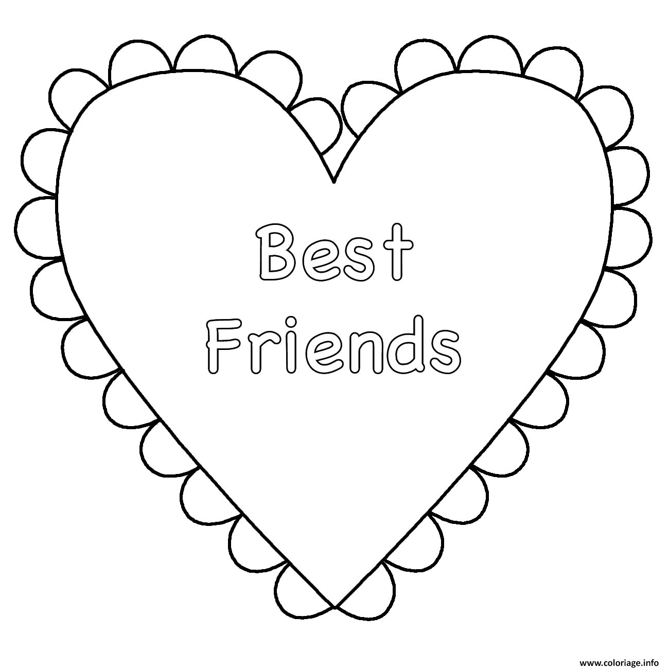 Coloriage Coeur Best Friends Jecoloriecom