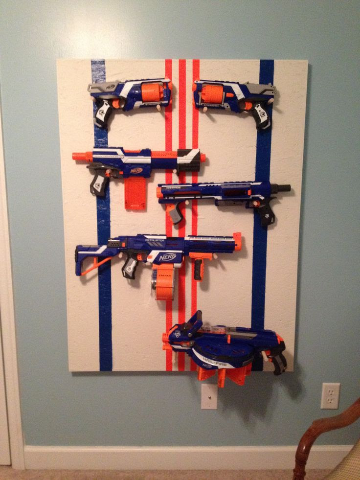 Nerf gun rack! | I Loves It | Pinterest