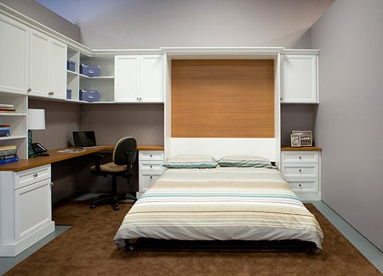 Combination home office - guest room with pull down wall bed ...
